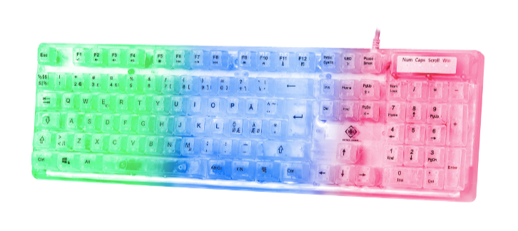 Deltaco Gaming DK250 RGB Gaming Tangentbord - Transparent, bild 2