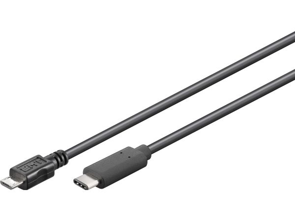 Goobay USB-C till Micro USB-kabel, 20cm - Svart