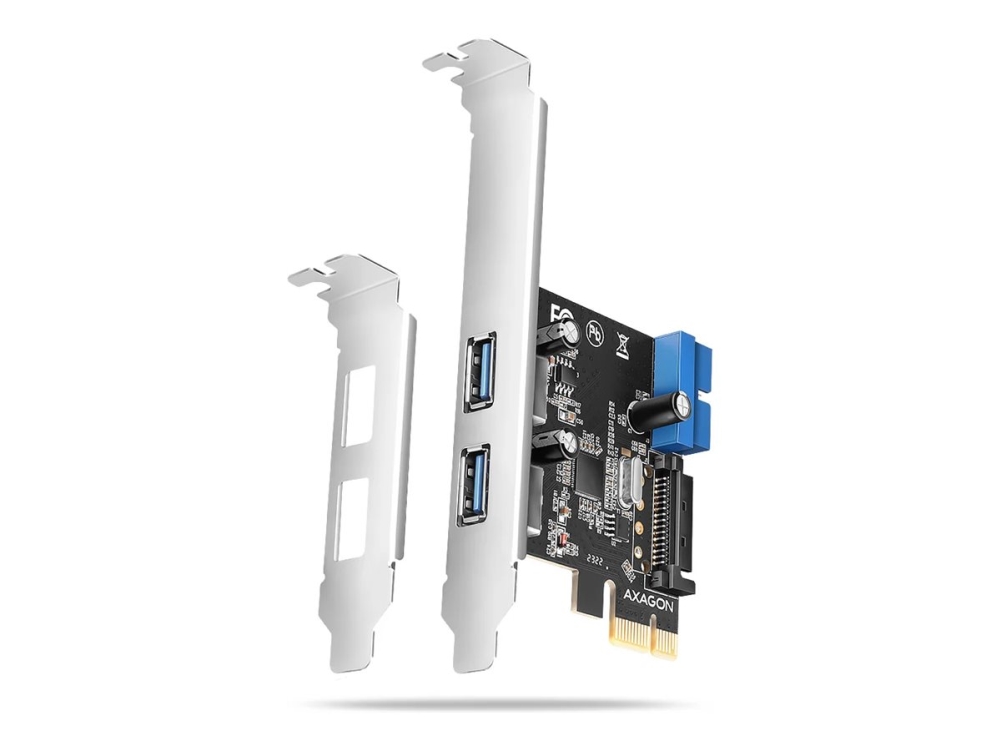 AXAGON 2 × USB-A 5 + 2 × Interna 5 Gbps PCIe-kort