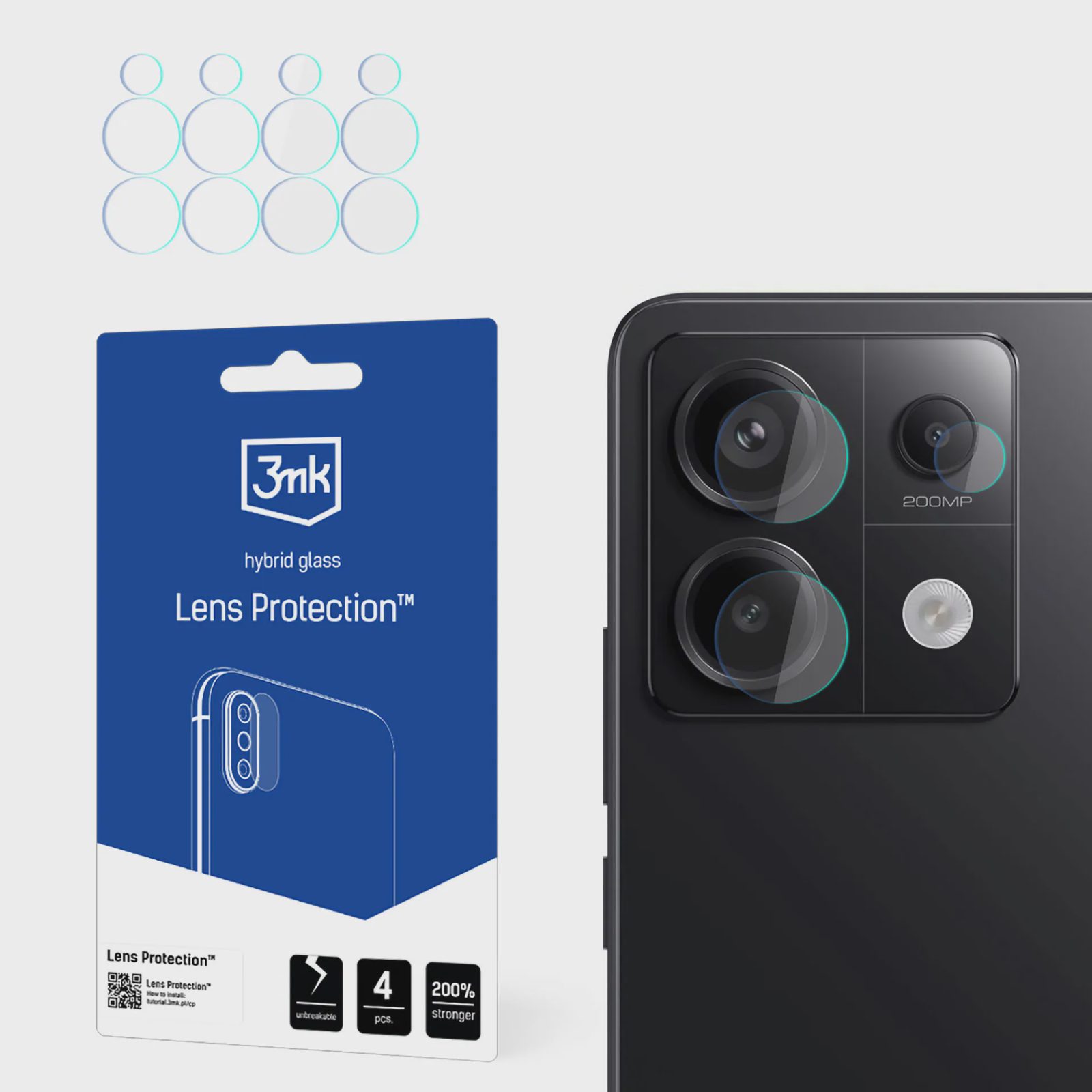 3mk Lens Protection™ hybridkameraglas för Redmi Note 13 Pro