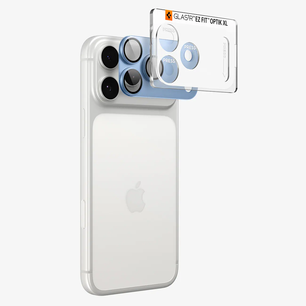 Spigen Optik Pro XL GLAS.TR EZ FIT skärmskydd i härdat glas för iPhone 18 Pro – ljusblått, bild 4