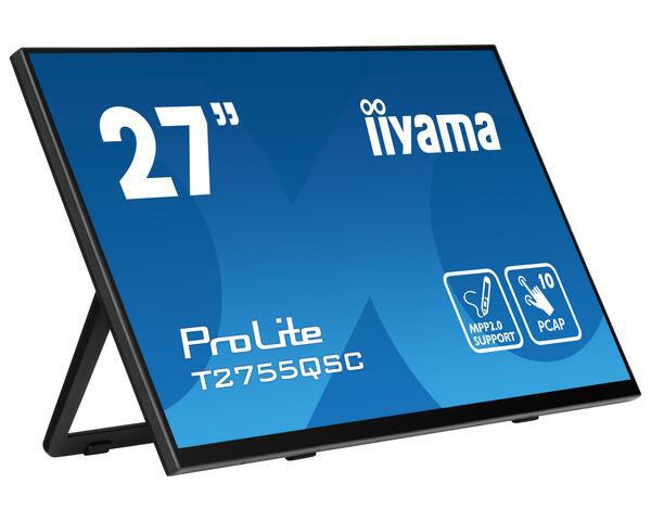 27" Iiyama ProLite T2755QSC-B1, IPS 2560x1440 Multi-Touch, 5 ms, HDMI/DP, högtalare, USB 3.2-hubb, bild 3