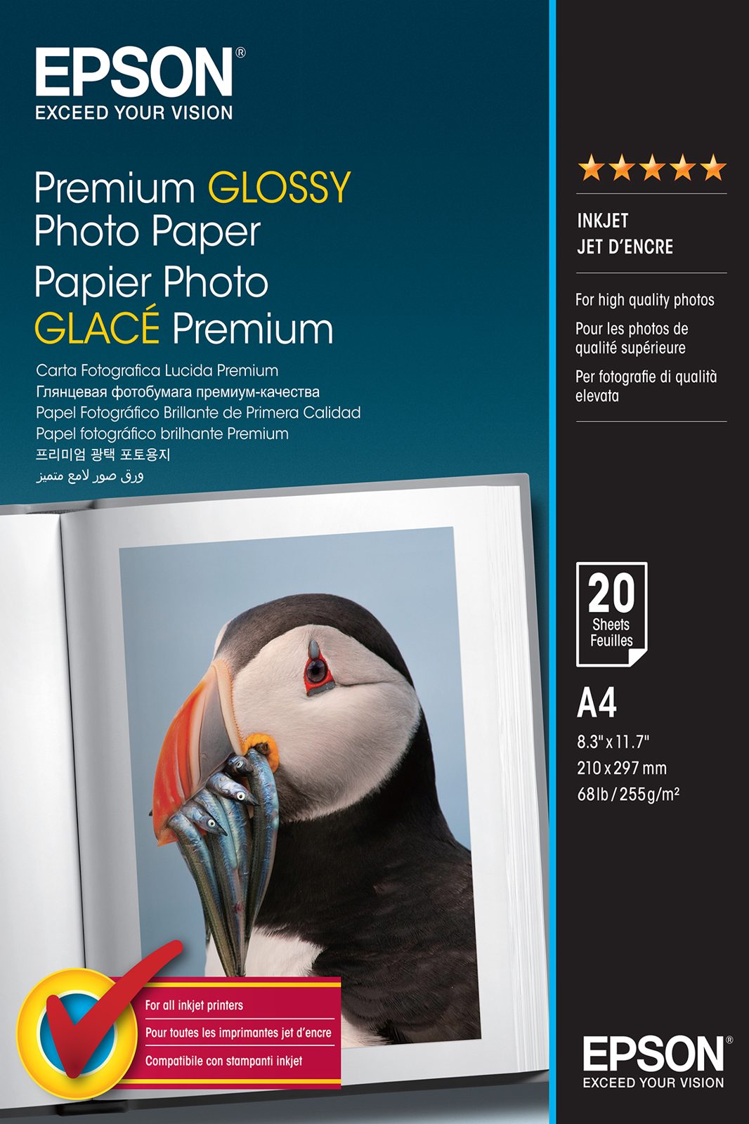 Epson Premium Glossy Photo Paper A4, 20 ark, 255g/m2, bild 3