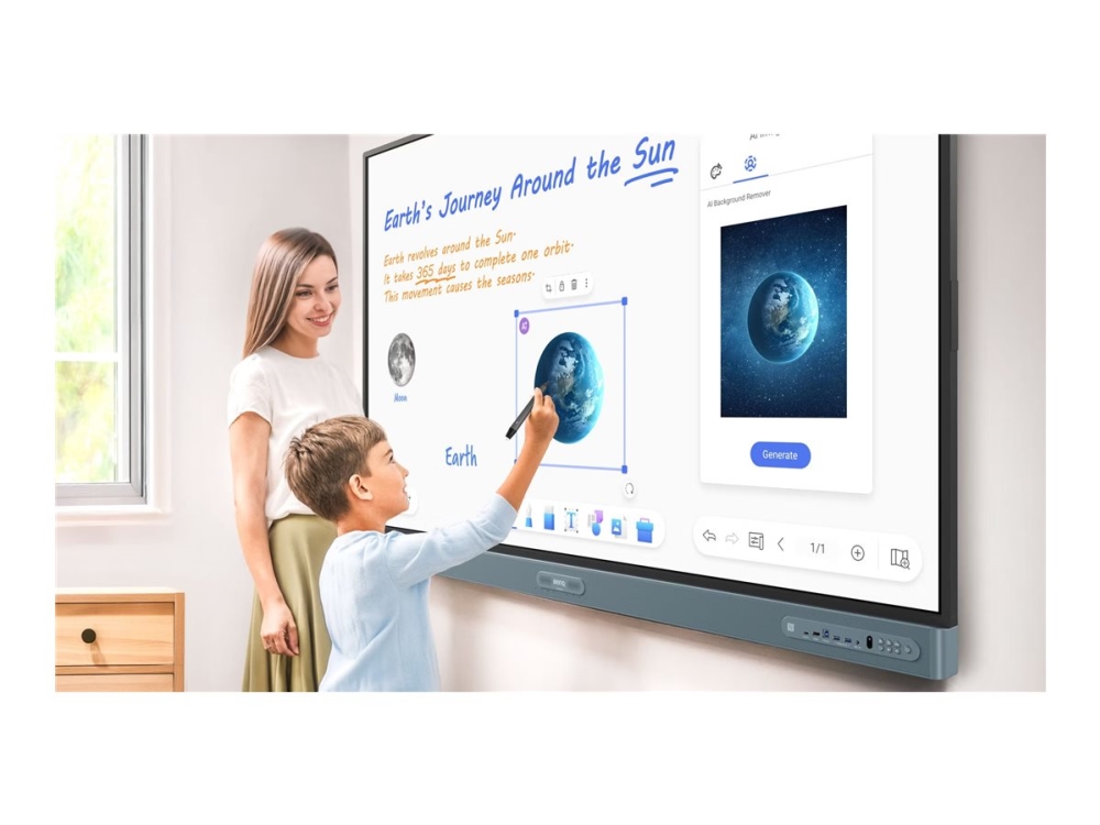 BenQ Board Pro RP8605 - 86 Diagonal klass RP05 Series LED-bakgrundsbelyst LCD-skärm - utbildning/företag - med inbyggt interaktivt whiteboard, pekskärm (multigester) och 8 mikrofoner - Android - 4K UHD (2160p) 3840 x 2160