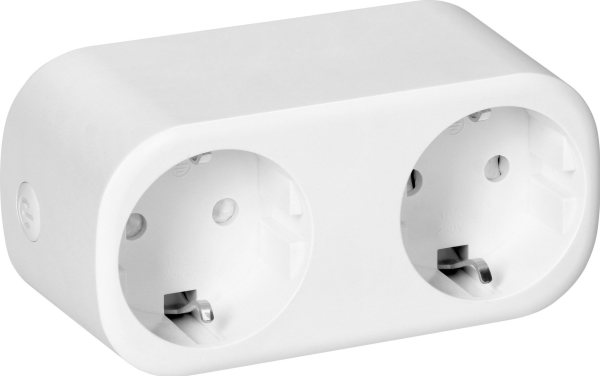 Orno Wireless dubbel Tuya Smart Wi-Fi-splitter, Schuko, vit
