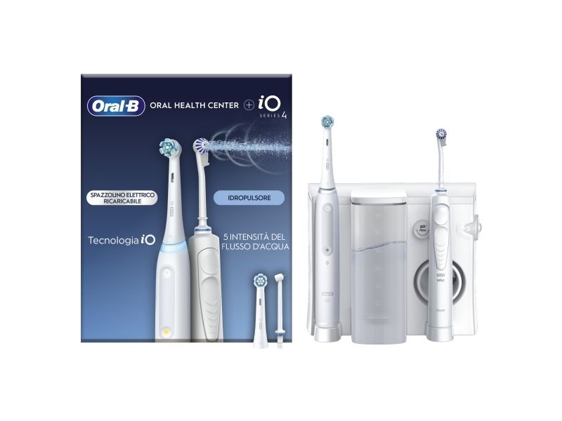 Oral-B iO4 & OxyJet munvårdsset med eltandborste, vit