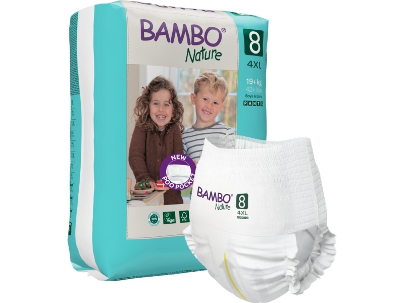 Barnblöja, byxblöja, miljömärkt, Bambo Nature Pants, 8 - (5 st.)