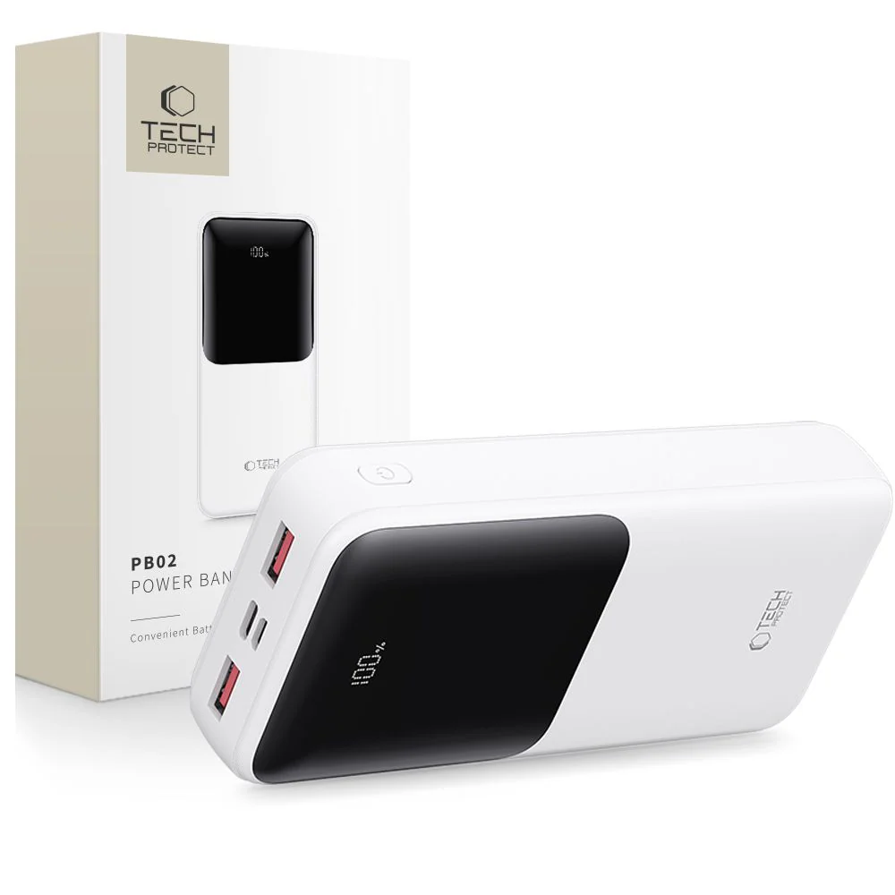 Powerbank Tech-Protect PB02 20000mAh 22,5W - vit