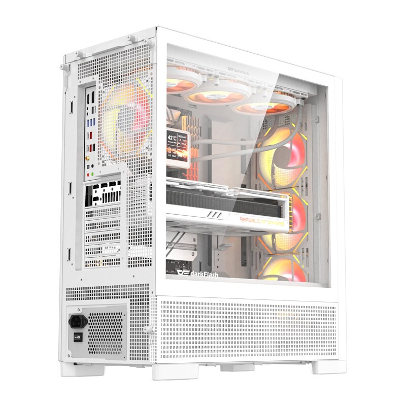 Darkflash AIRNOVA Computer Case with 3 Fans - Chassi - Vit, bild 4