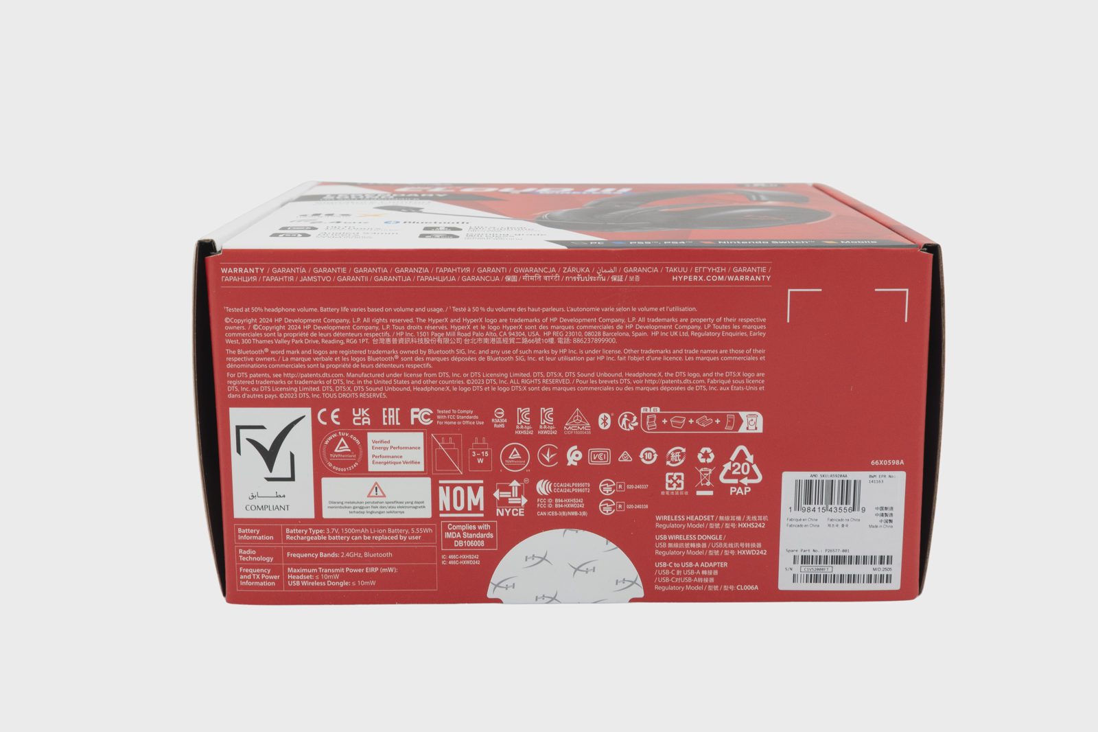 HyperX Cloud III S trådlöst gamingheadset, svart/röd, bild 2
