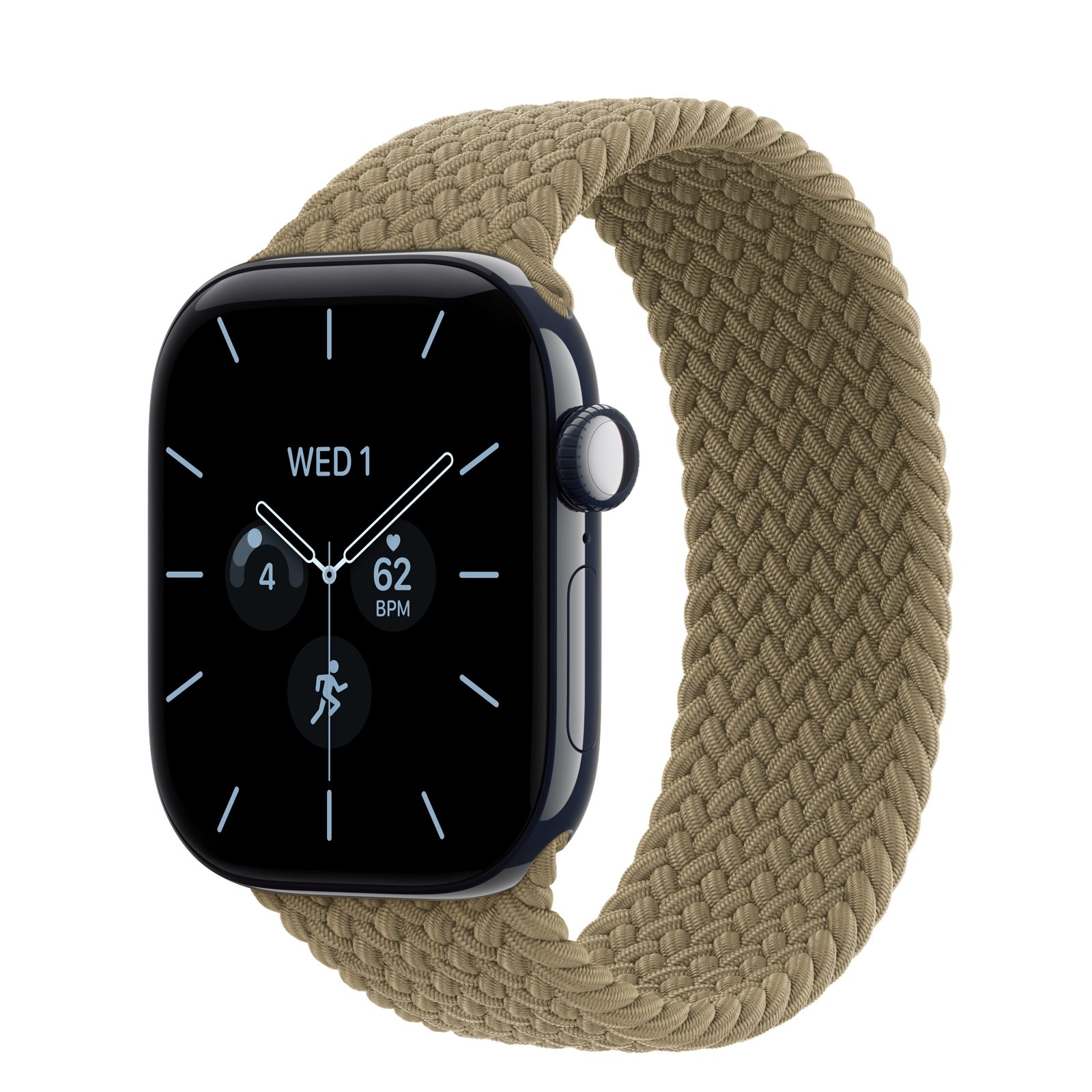 Apple Watch Series 12 (GPS + Cellular) • Keramikboett nattblå, 42 mm • Flätad sololoop oliv