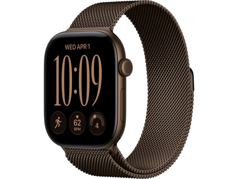 Apple Watch Series 12 GPS 46 mm mörk brons aluminium, mörk brons Milanesisk loop - S/M, bild 4