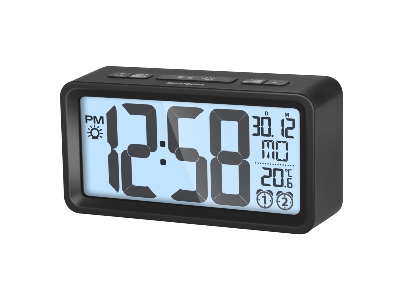 Sencor SDC 2800 B, Digital väckarklocka, Rektangel, Svart, 0 - 50 ° C, F, °C, Ringklocka