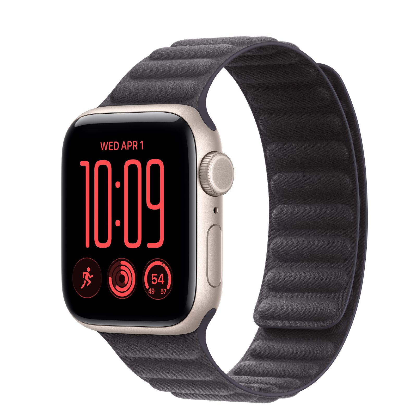 Apple Watch SE 3 (GPS + Cellular) • Aluminiumboett stjärnglans, 40 mm • Magnetlänk midnatt