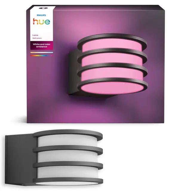 Philips Hue Lucca WCA vägglampa 8.1W E27 (antracit)