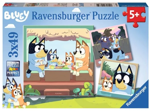 Ravensburger Pussel: Bluey 3x49 Bitar, bild 4