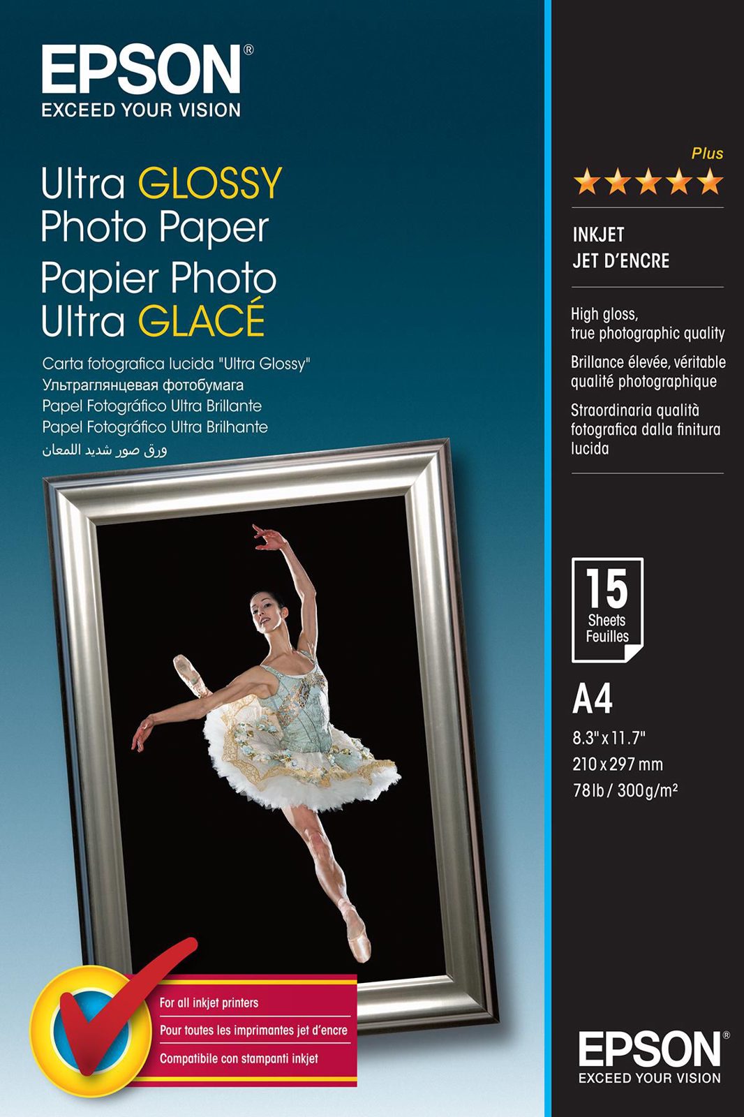 Epson Ultra Glossy Photo Paper A4, 15 ark, 300g/m2, bild 3