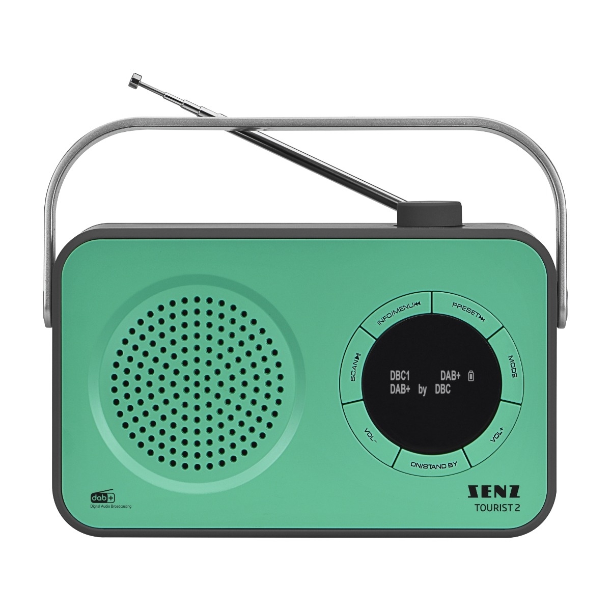 Senz Tourist 2 radio FM/DAB+, grön