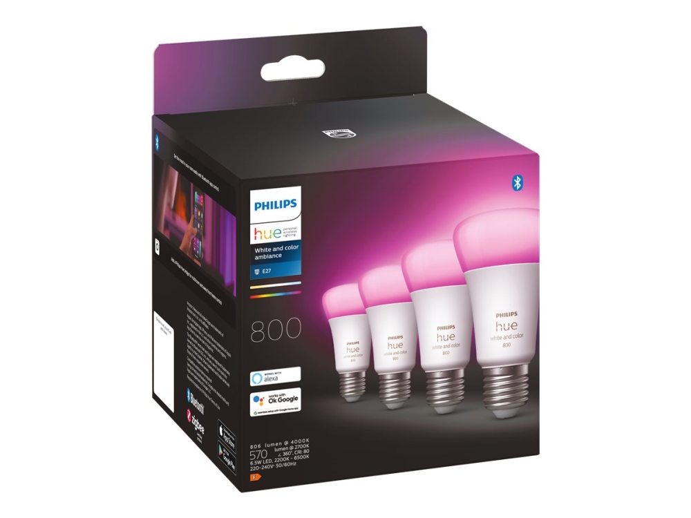 Philips Hue WCA smart lampa 6.5W A60 E27 4pk