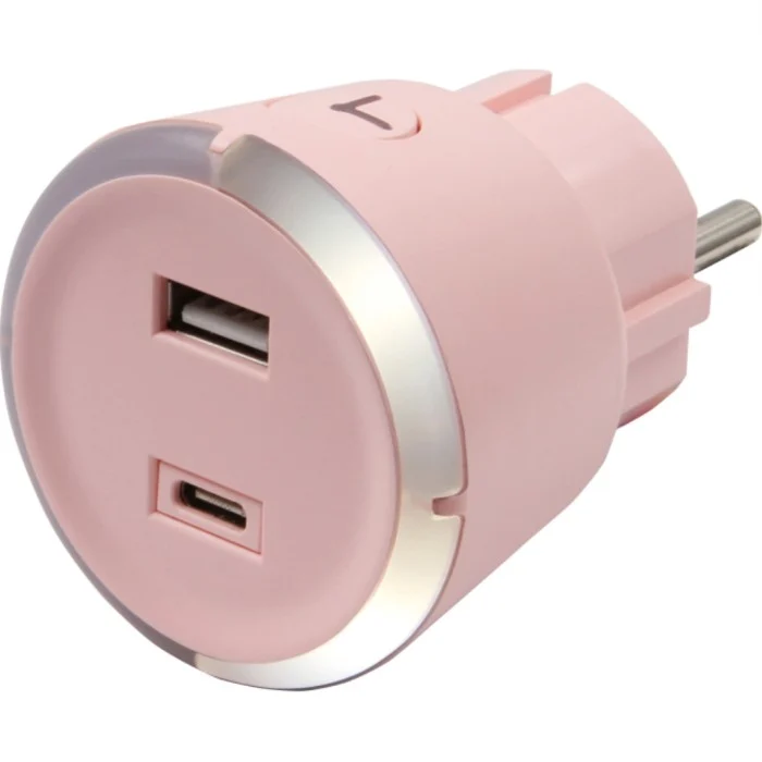 CAPiDi USB A+C Säkerhetstimer Rosa