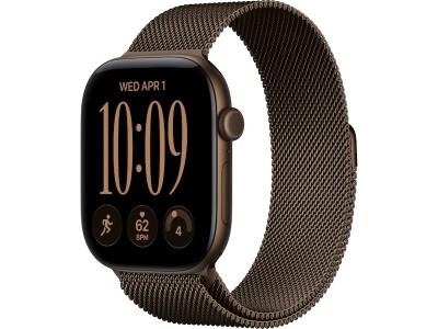 Apple Watch Series 12 GPS 46 mm mörk brons aluminium, mörk brons Milanesisk loop - M/L