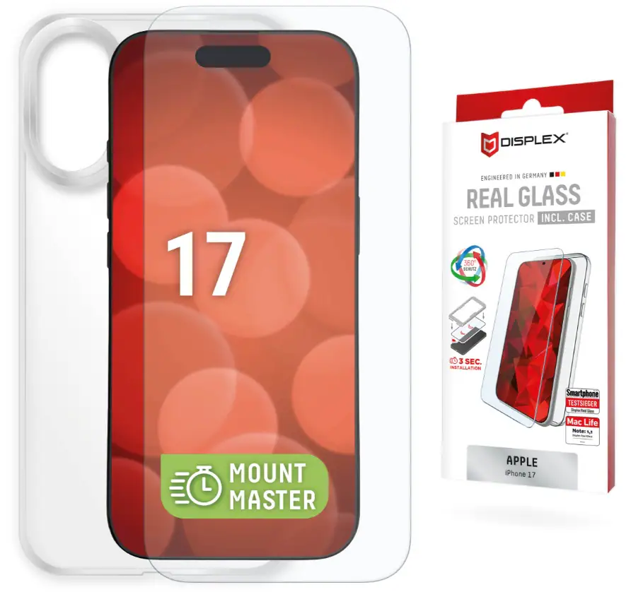 DISPLEX Real Glass MMCase för Apple iPhone 17