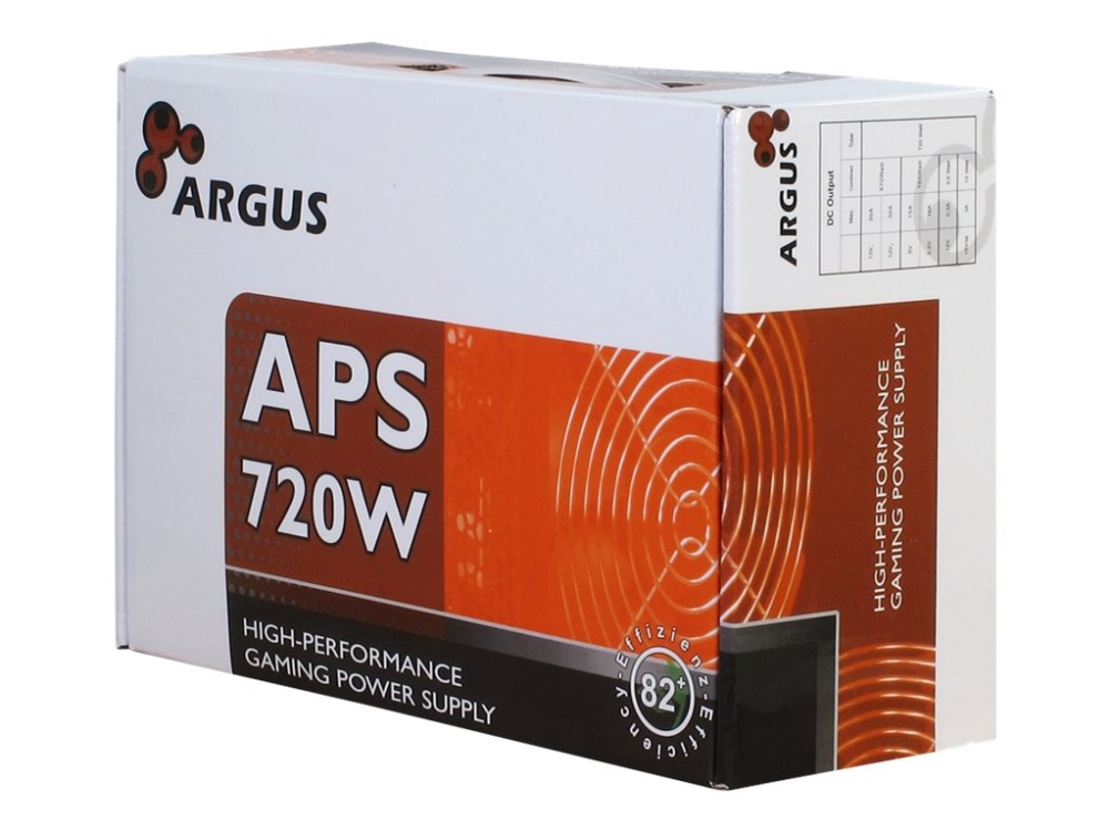 Argus APS-720W - Nätaggregat (internt) - ATX12V 2.31 - AC 115/230 V - 720 Watt - aktiv PFC