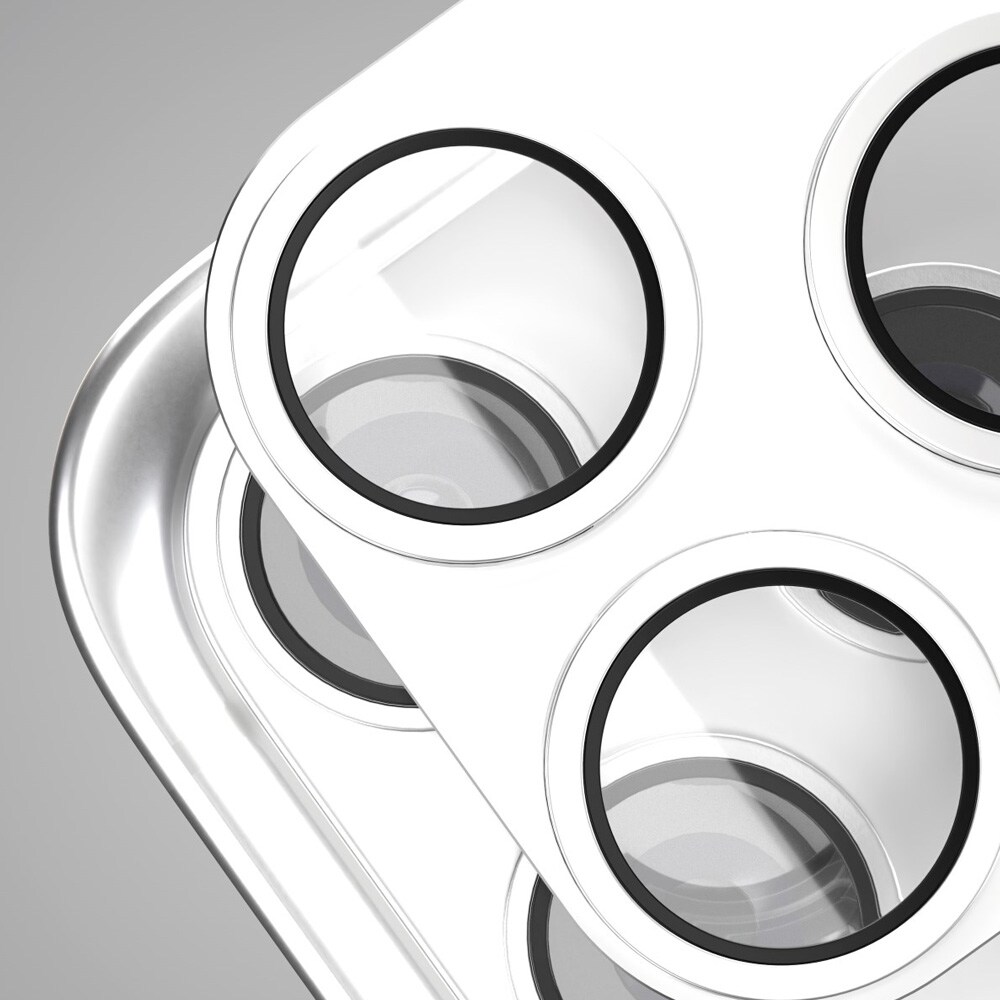 Etteri kameraskydd till iPhone 17 Pro Max - Silver / kameralinsskydd aluminium / linsskydd 9H glas, bild 2