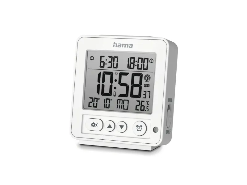 Hama 00185894, Digital väckarklocka, Vit, inomhus, Vuxen, Pojke/flicka, LCD