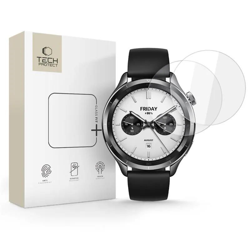 Tech-Protect Glass Fit+ 2-pack härdat glas för Xiaomi Watch S4 - transparent