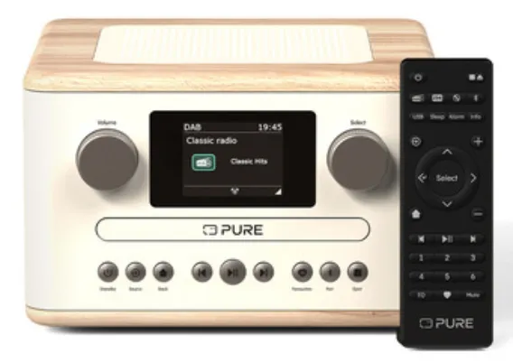 PURE Classic C-D4 digitalradio DAB+ FM internet Bluetooth, vit/ek EU/UK