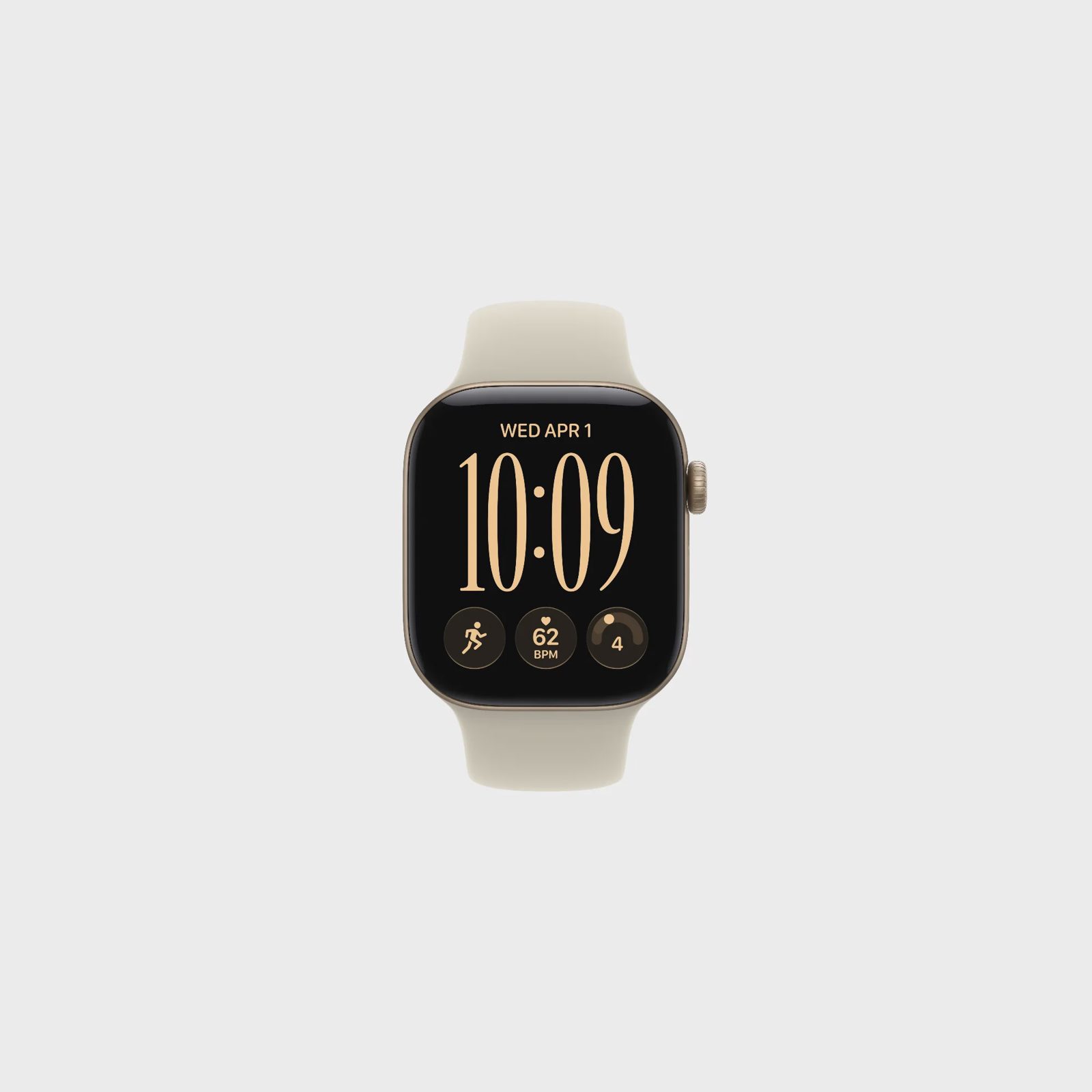 Apple Watch Series 12 GPS + Cellular 42 mm ljust guld aluminium, sand Sportband - S/M