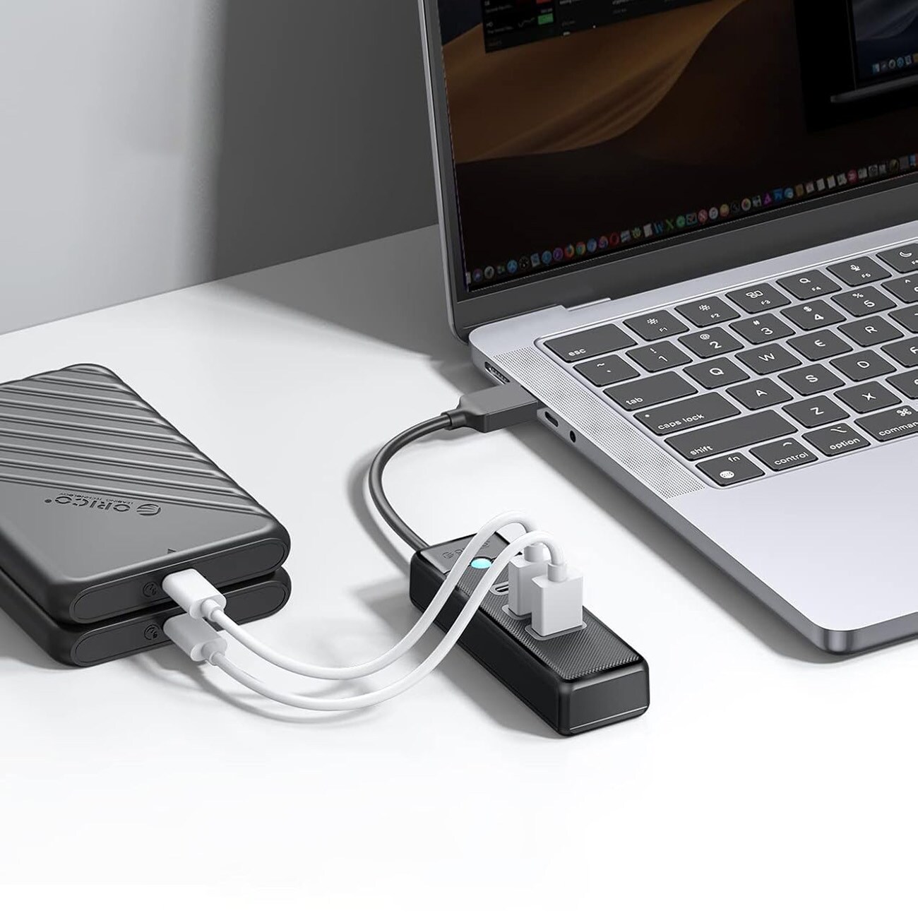 Orico PWC2U-U3 USB-hubb med 3 portar: 2x USB-A 3.0, 1x USB-C 3.0, 0,15 m – svart, bild 4