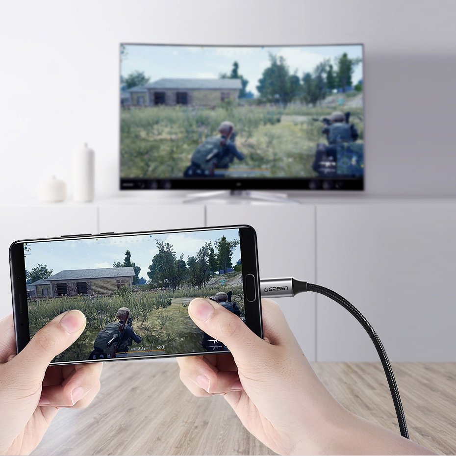 UGREEN USB-C till HDMI Aluminiumkabel 4K@60Hz - 1.5 m - Grå/Svart, bild 4