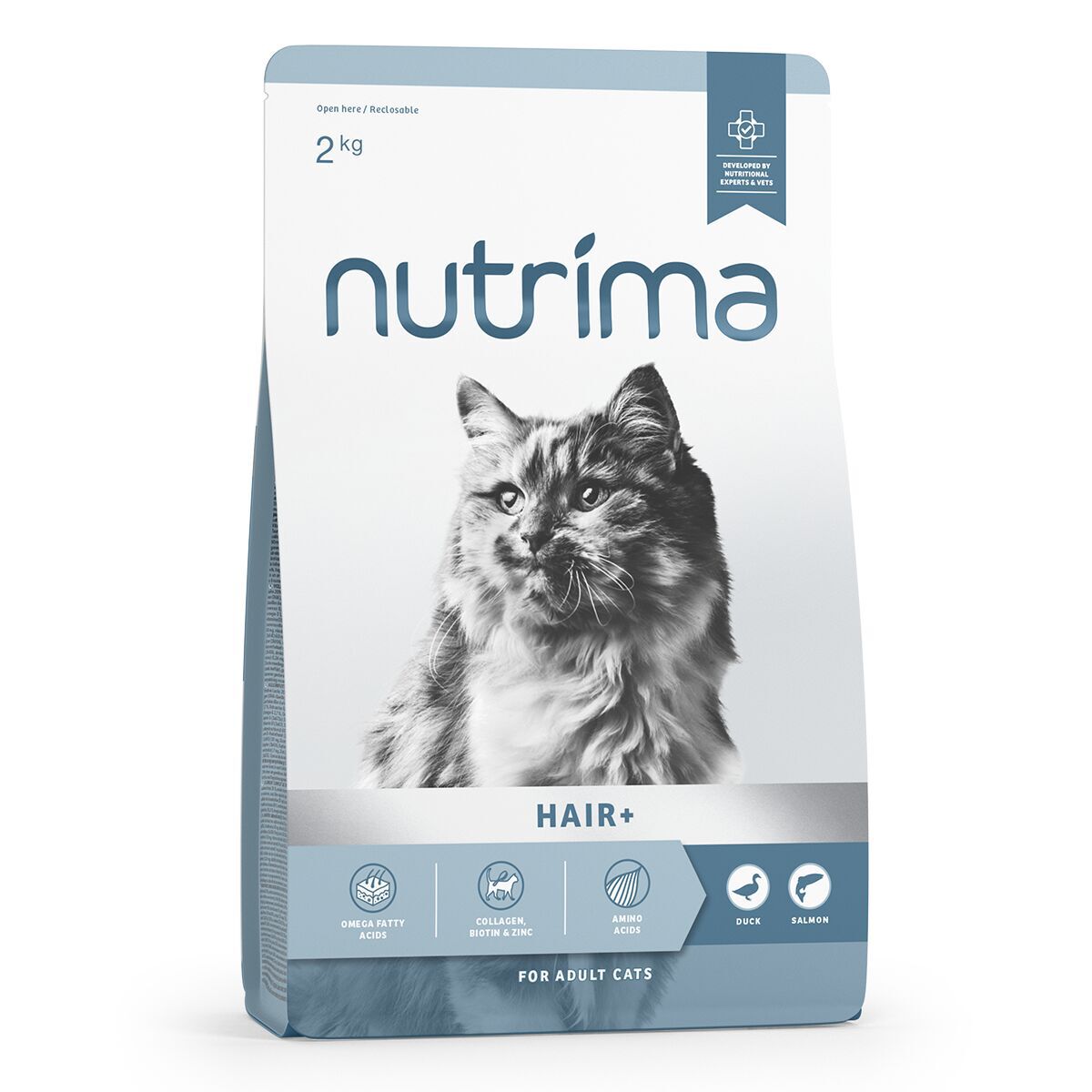 Nutrima Cat Adult Hair+ Duck & Salmon Torrfoder till Katt 2kg