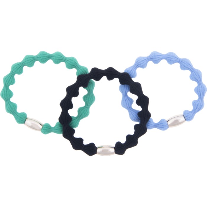 Dazzling H2 Hair Tie 3-pack (Black, Green, Blue)