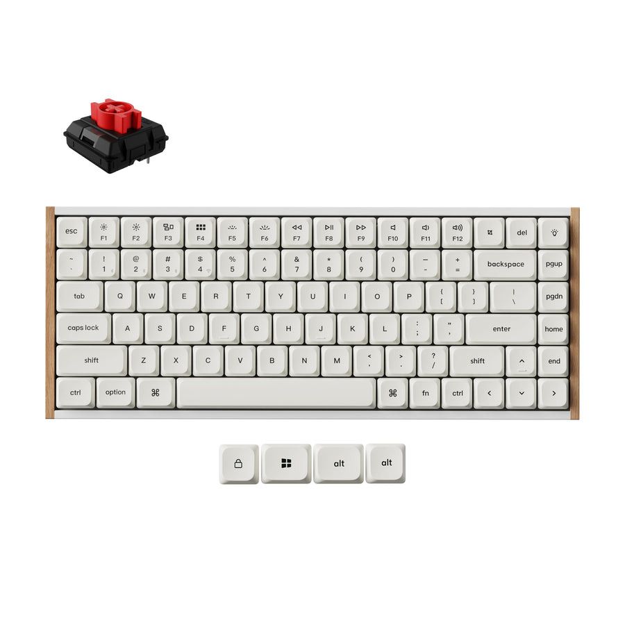 Keychron K3 Ultra Wood White Wireless POM Red