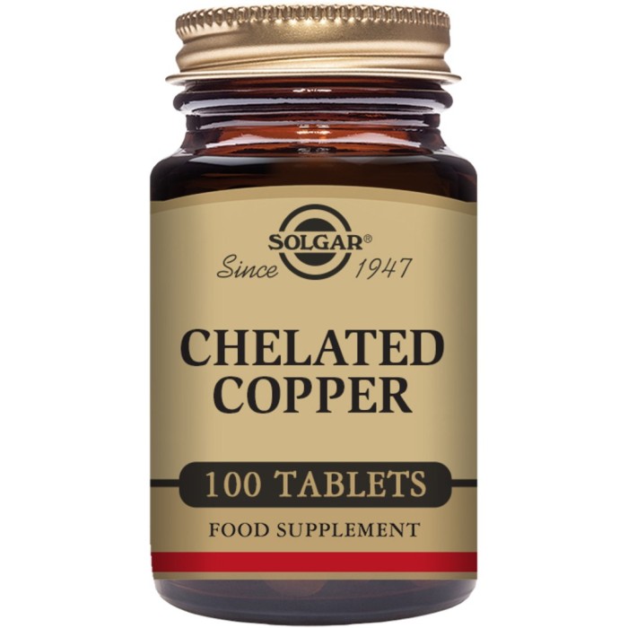 Solgar Kelaterad Koppar, 100 tabl