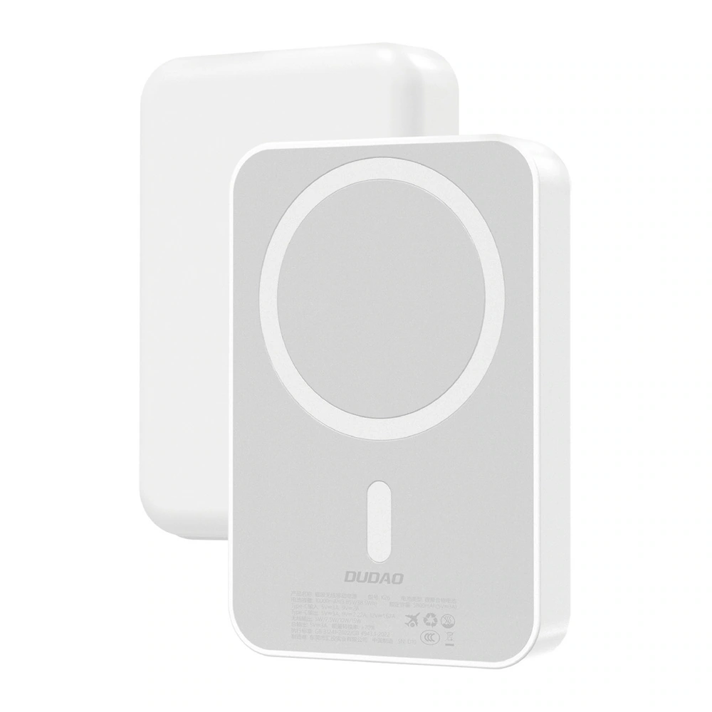 Dudao Powerbank 10000mAh 20W med USB, USB-C och MagSafe - Vit