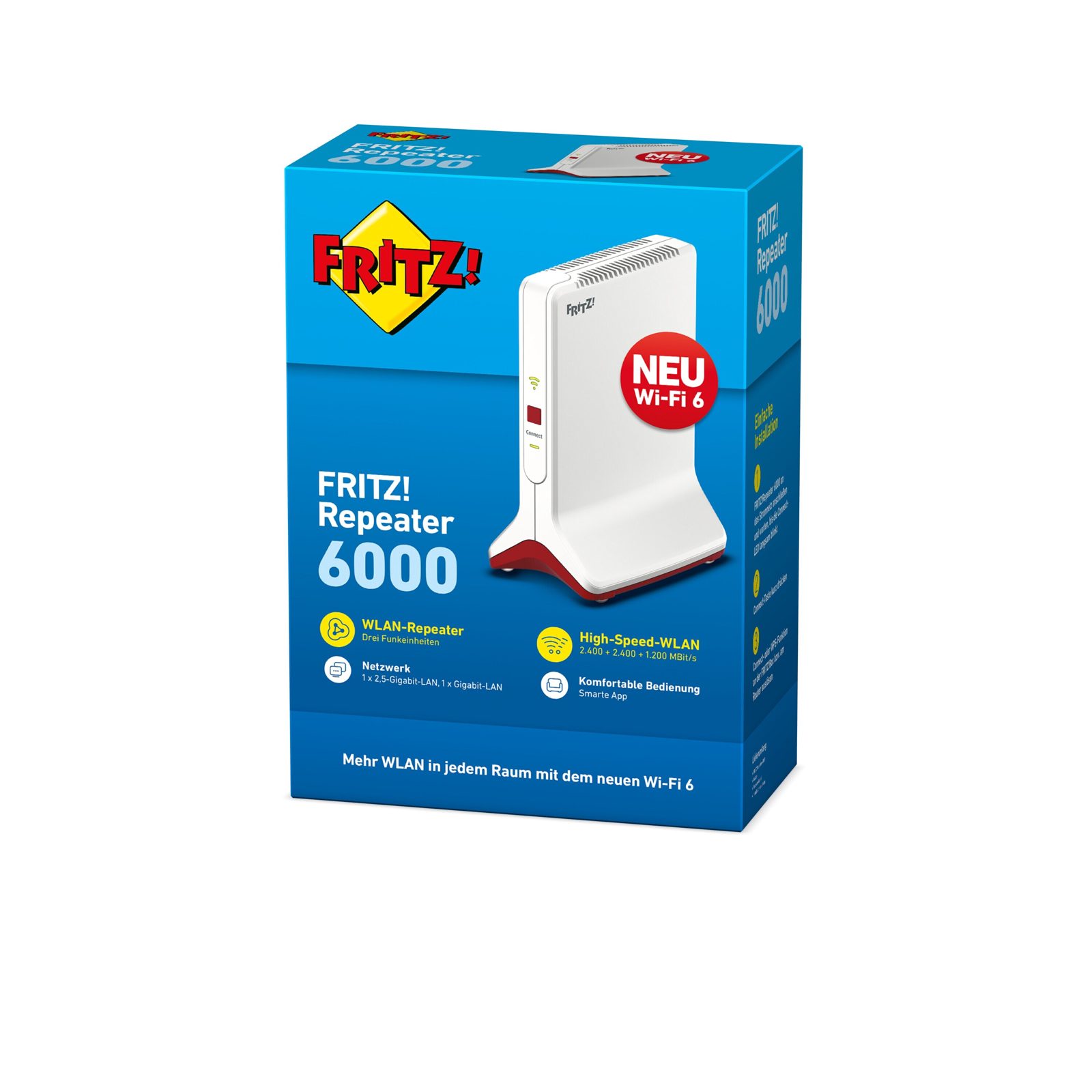 FRITZ! Repeater 6000 - Räckviddsökare för wifi - Wi-Fi 6 - 2,4 GHz (1 band)/5 GHz (2 band), bild 3