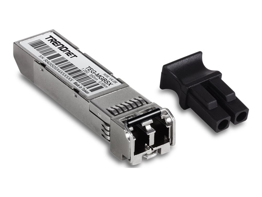 TRENDnet TEG MGBSX - SFP-sändar/mottagarmodul (mini-GBIC) - 1GbE - 1000Base-SX - LC multiläge - upp till 550 m - 850 nm - TAA-kompatibel