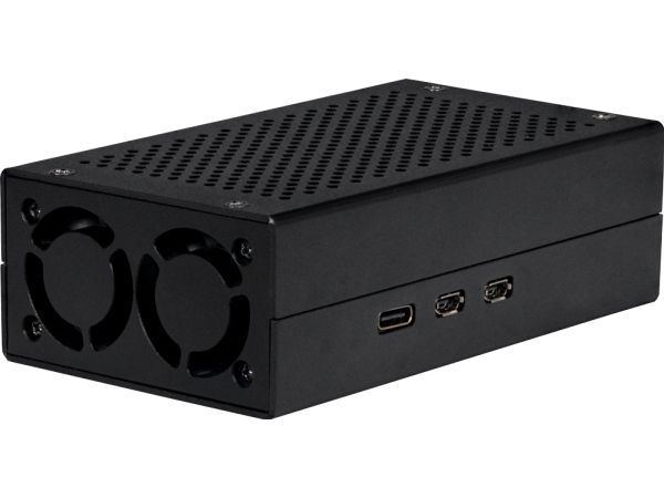 Raspberry Pi RB-ALUCASEP5-M2, Ask, Raspberry Pi, Raspberry Pi, Svart, Gjuten aluminium, 108 mm