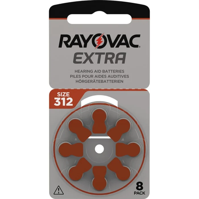 Rayovac Hörapparatsbatterier Brun ZA312 8-pack