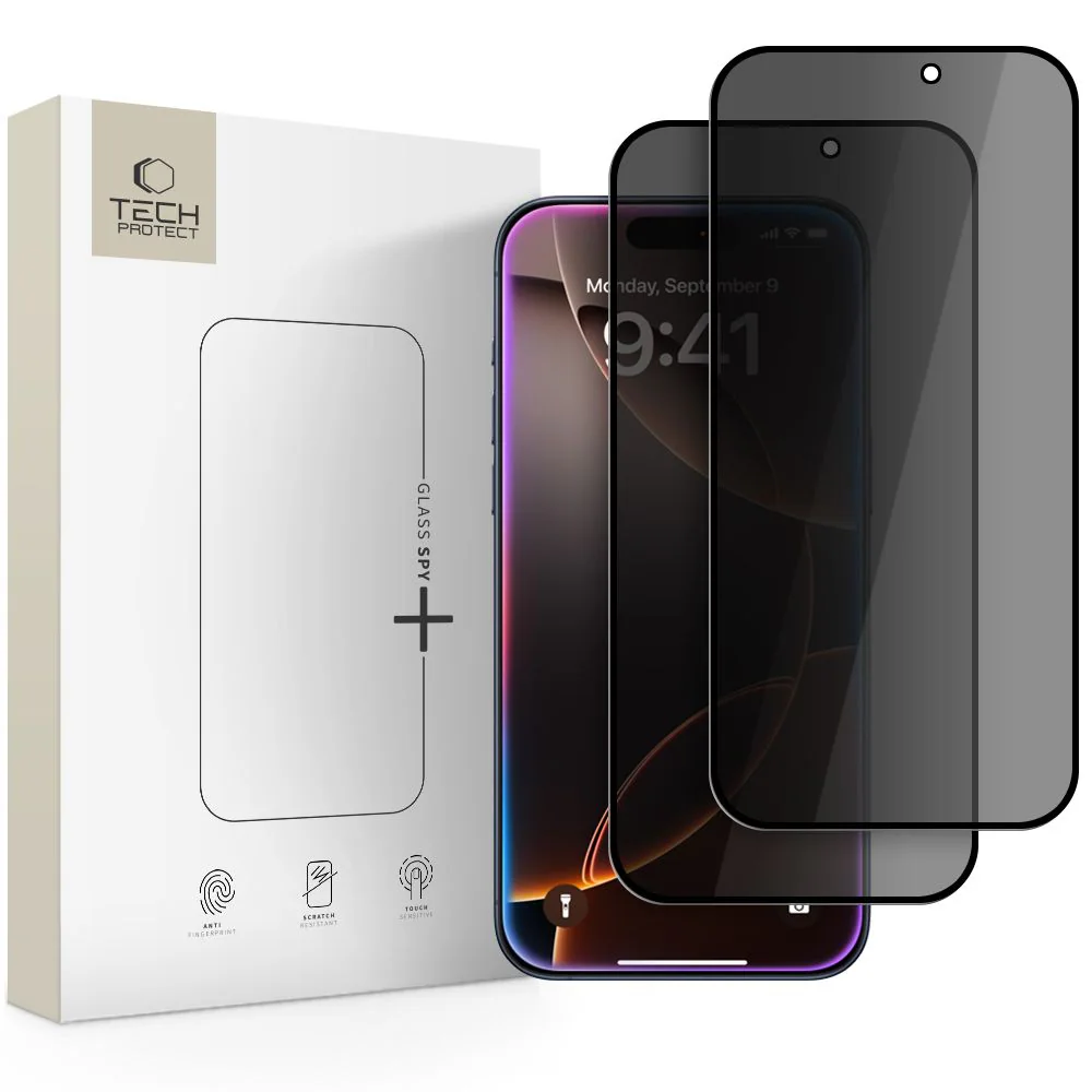 Tech-Protect Glass Spy+ 2-pack insynsskyddande glas för iPhone 16 Pro Max /17 Pro Max