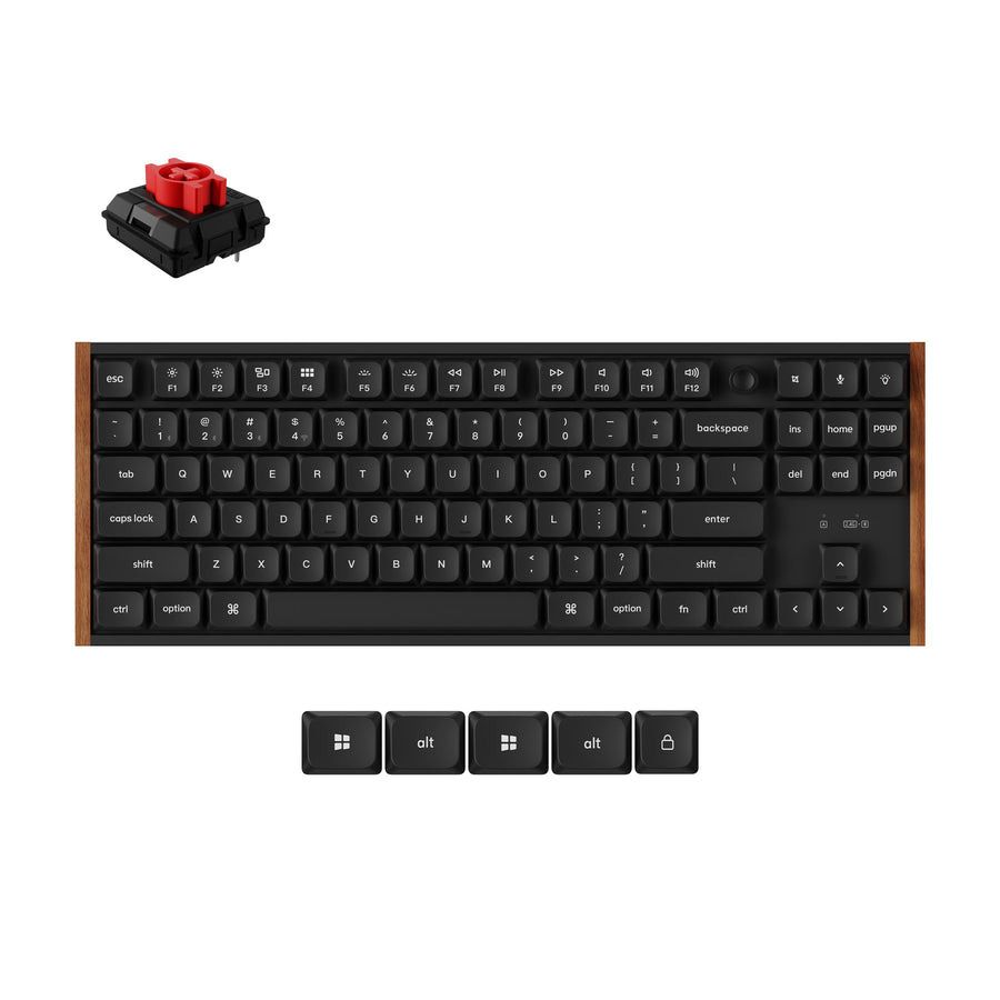 Keychron K1 Ultra Wood Wireless Low Profile POM Red