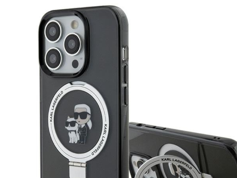 Karl Lagerfeld KLHMP15LHMRSKCK hårt skal Ring Stand till iPhone 15 Pro 6,1 - svart
