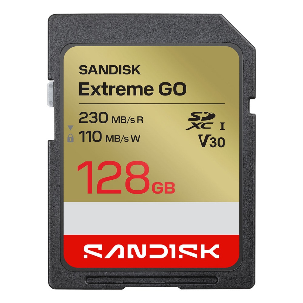 SanDisk Extreme GO SDXC V30 128GB 230MB/s -minneskort