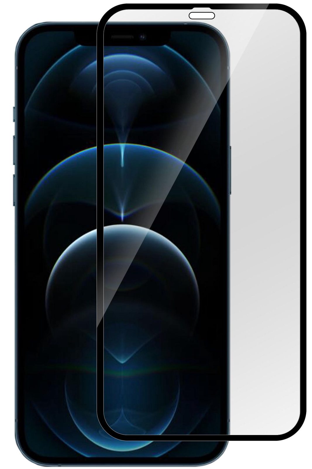 Skärmskydd eSTUFF Titan Shield Glass Full Cover, iPhone 12/12 Pro - Svart, bild 3