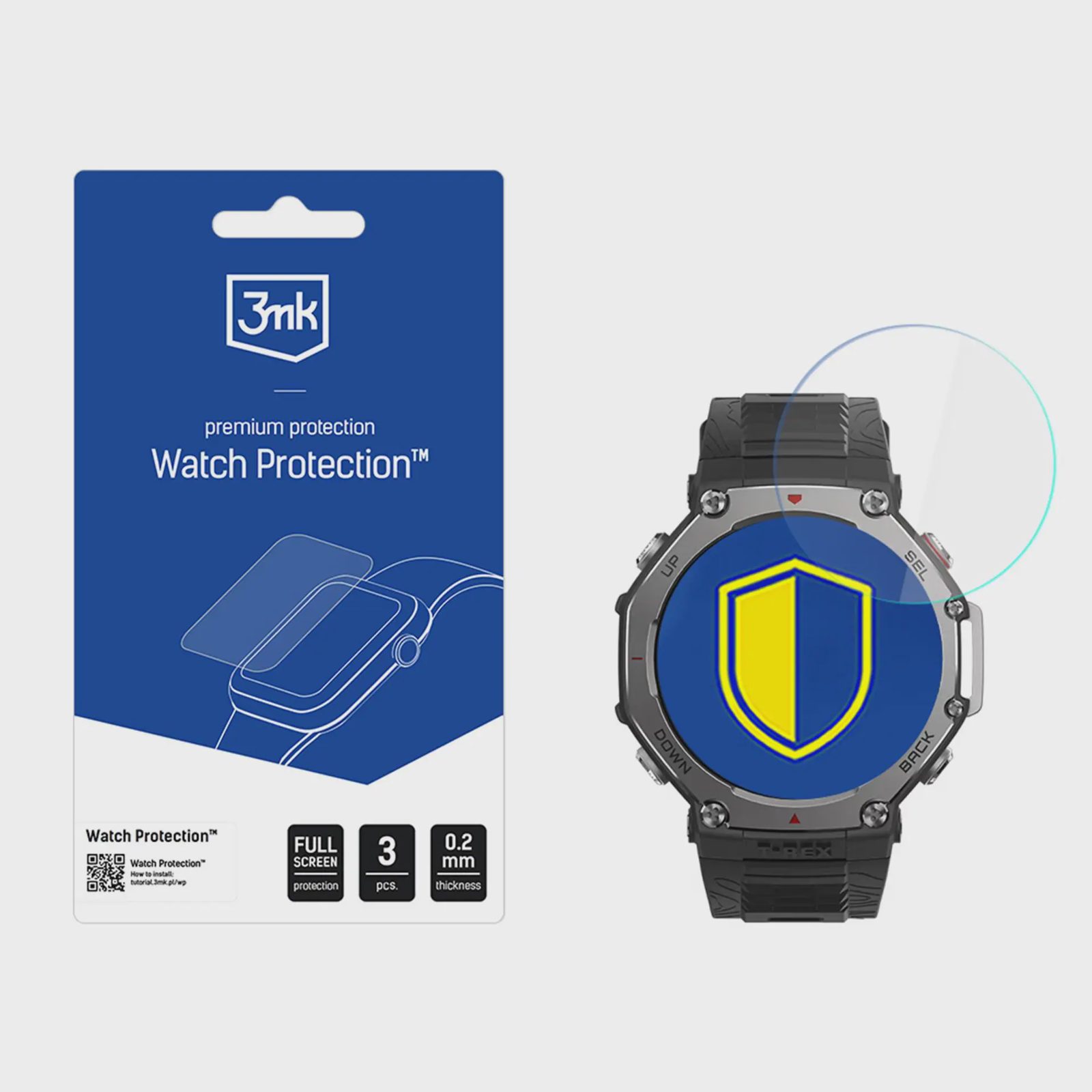 Hybrid Glass 3mk-skärmskydd FlexibleGlass för Amazfit T-Rex 3
