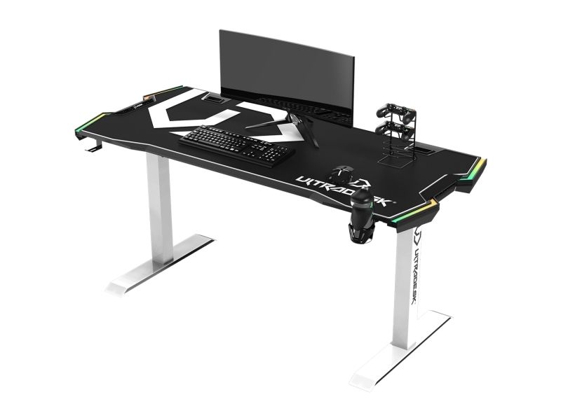 Ultradesk Force, Rak, Friform, Spela, Svart, Vit, Röd/Grön/Blå, 1660 mm